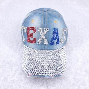 TEXAS Embellished Cotton Cap Americana Retro USA Streetwear Vintage-Inspired